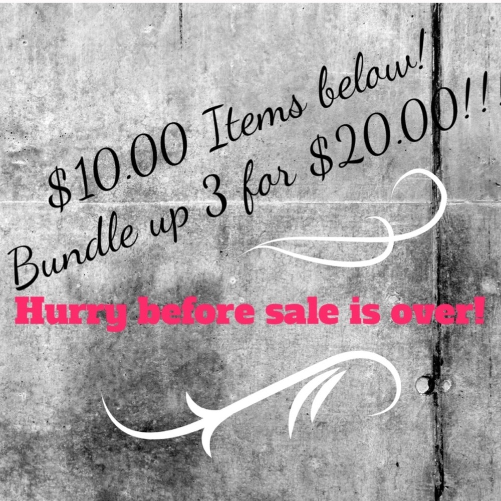 Pick any 3 10.00 items-pay only $20.00